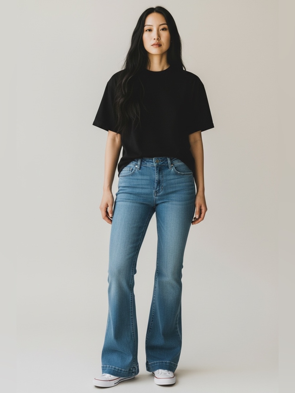 Articles Of Society Light-Medium Blue Flare Jeans